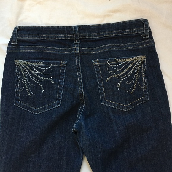 Lee Slender Secret Lower on the Waist Dark Wash Embellished Jeans, 14P - Picture 4 of 9